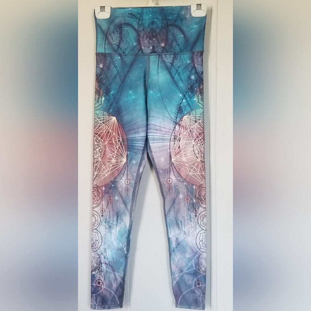 EVOLUTION & CREATION CHAKRA & GALAXY LEGGINGS WOMEN'S SIZE SMALL